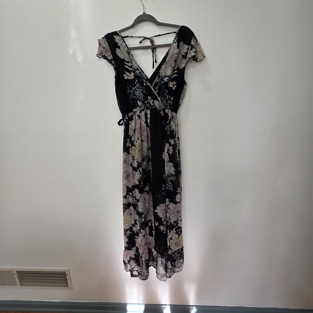 Band of Gypsies Black Floral Maxi Dress - Picture 7 of 9